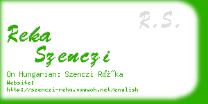 reka szenczi business card